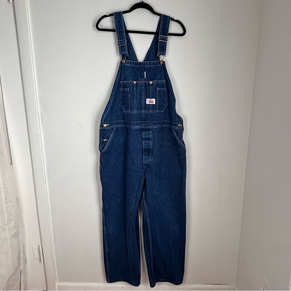 Vintage Round House Blue Denim Overalls Size 40 Unisex Normcore Farm Workwear‎